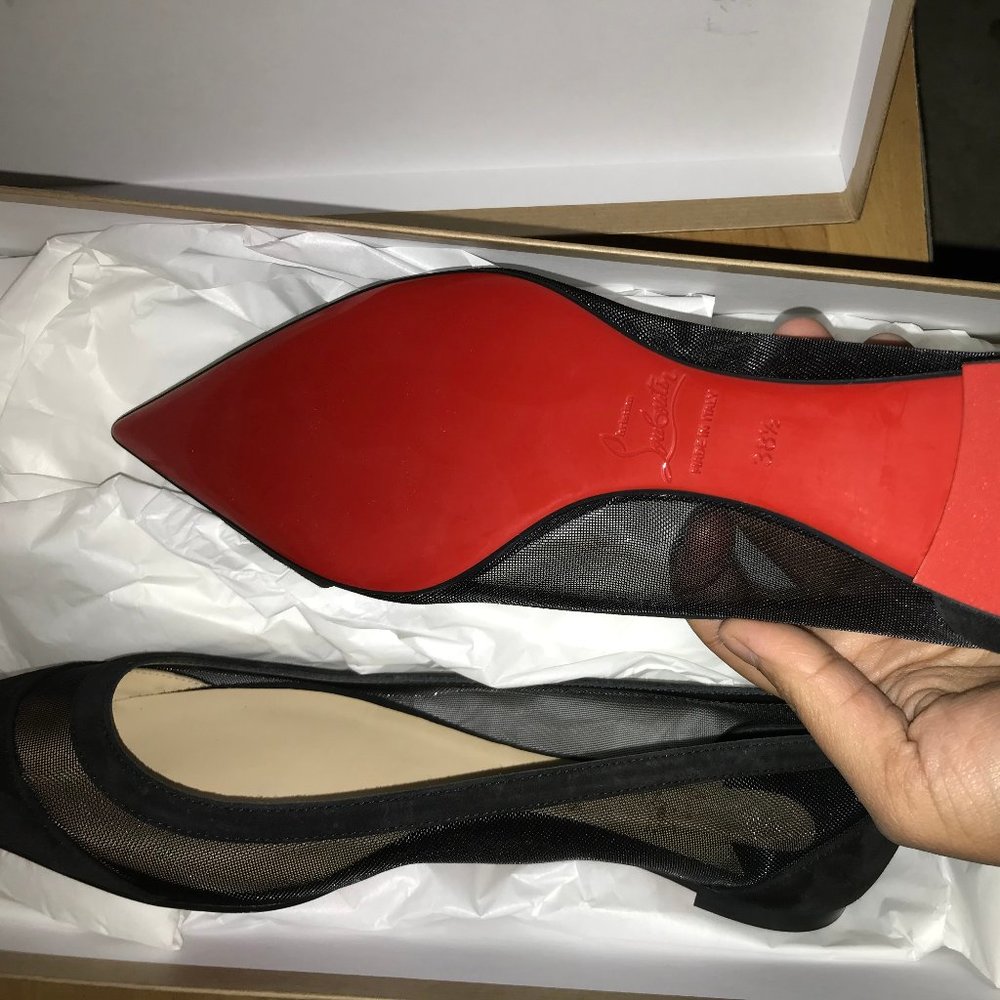 christian louboutin galativi flat suede mesh